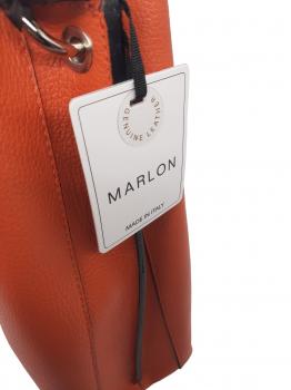 Marlon Montecarlo Damentasche aus echtem Leder - Farbe Ingwer / Orange - Made in Italy