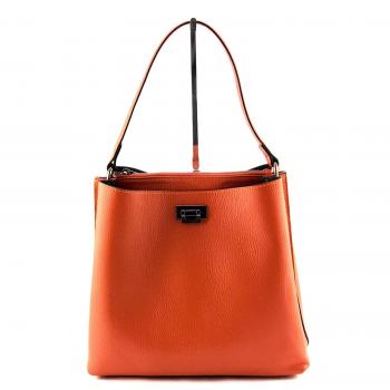 Marlon Montecarlo Damentasche aus echtem Leder - Farbe Ingwer / Orange - Made in Italy