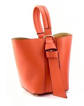 Marlon Secchiello Damentasche aus echtem Leder - Farbe Ingwer - inkl. Kosmetiktasche -  Made in Italy